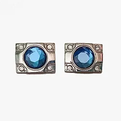 color: 2 Colors (Blue & black Crystals) cuff links for mens