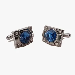 color: 2 Colors (Blue & black Crystals) cuff links for mens