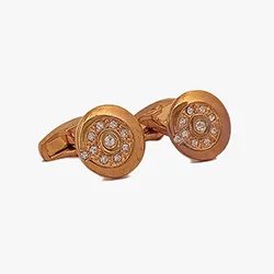 color: Rounded Rectangle Cuff links with Diamond Crystal