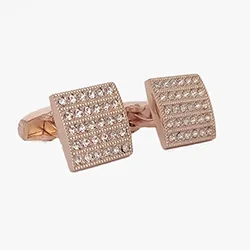 color: Rounded Rectangle Cuff links with Purple Crystal