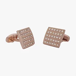 color: Rounded Rectangle Cuff links with Purple Crystal