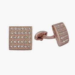 color: Square Gold Rhinestones Cuff links