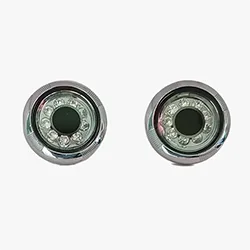 color: Round cufflink with rhinestones